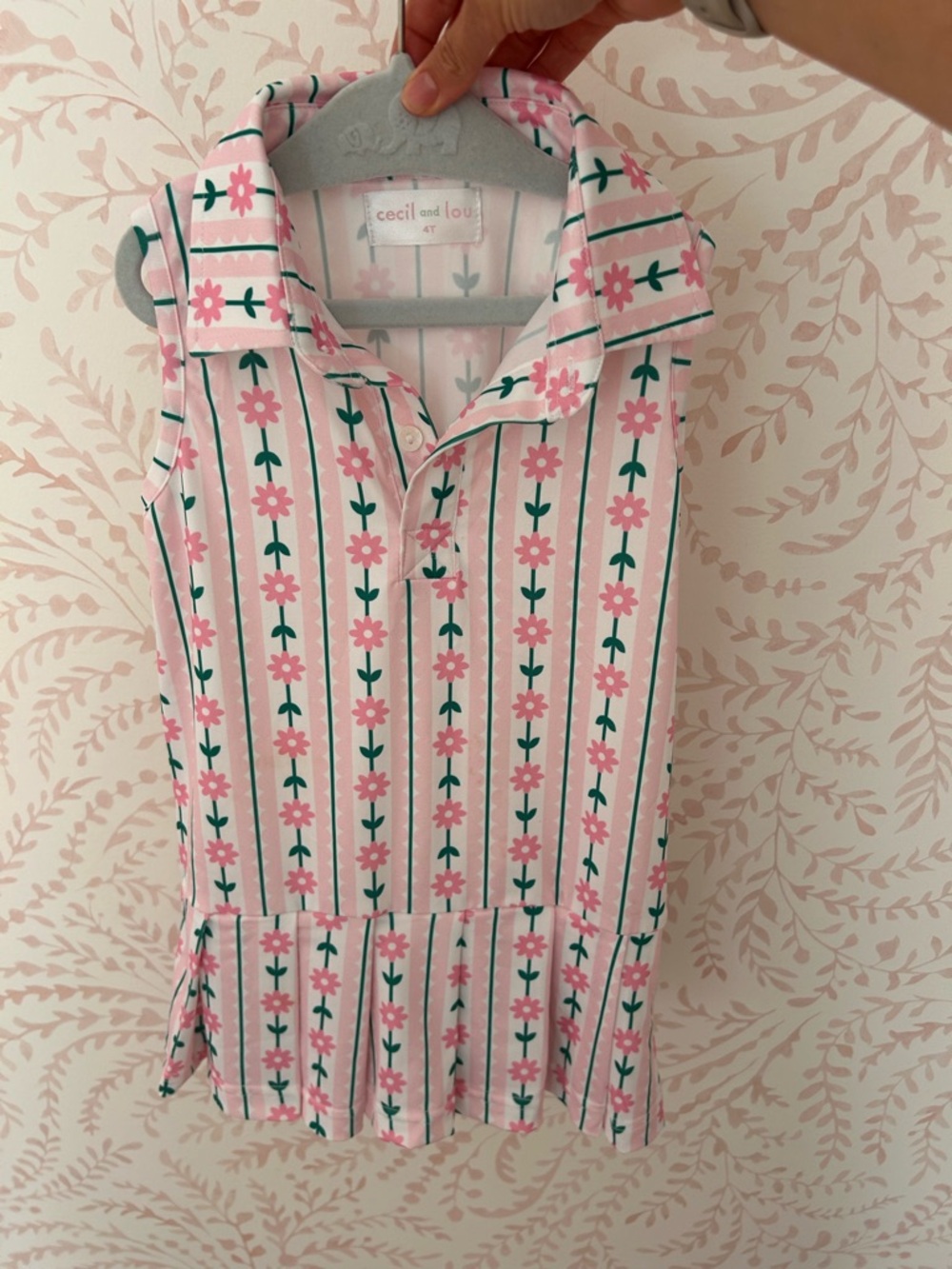 Cecil and Lou Pink Floral Stripe Sleeveless Dress